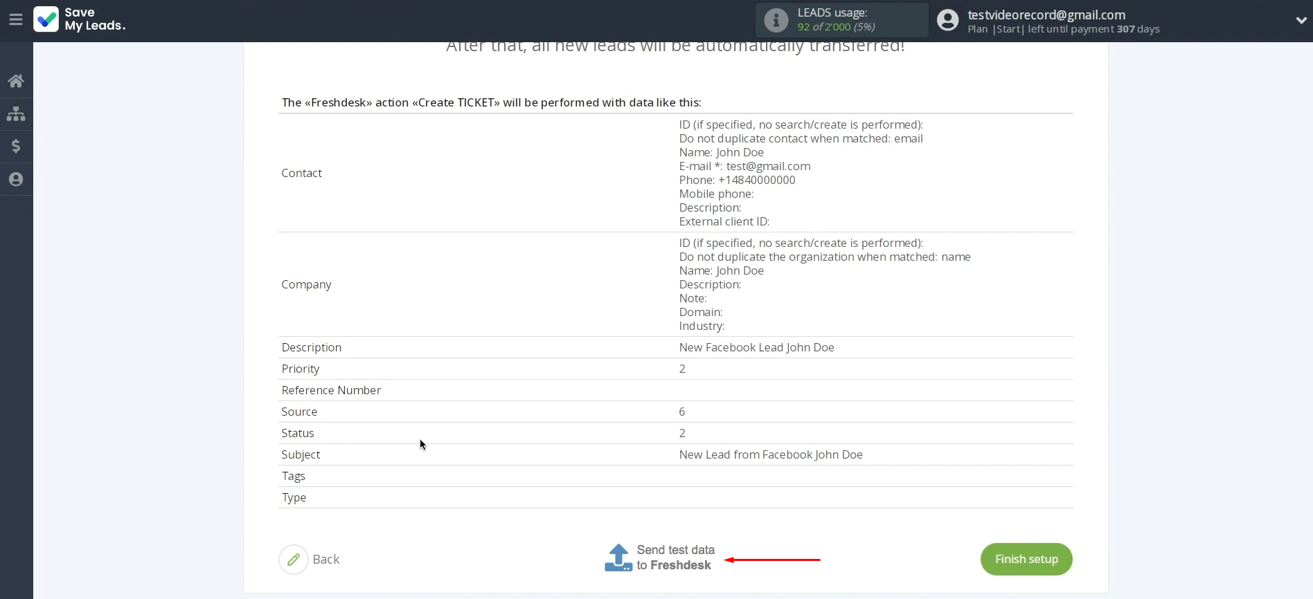 Facebook Lead Ads and Freshdesk integration | Send test data to Freshdesk Facebook Lead Ads and Freshdesk integration | Send test data to Freshdesk