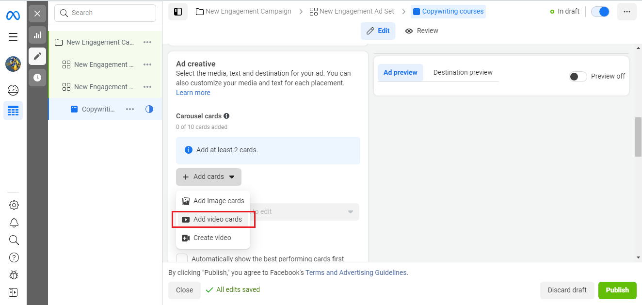 How to add videos to ads on Facebook | Add video cards How to add videos to ads on Facebook | Add video cards