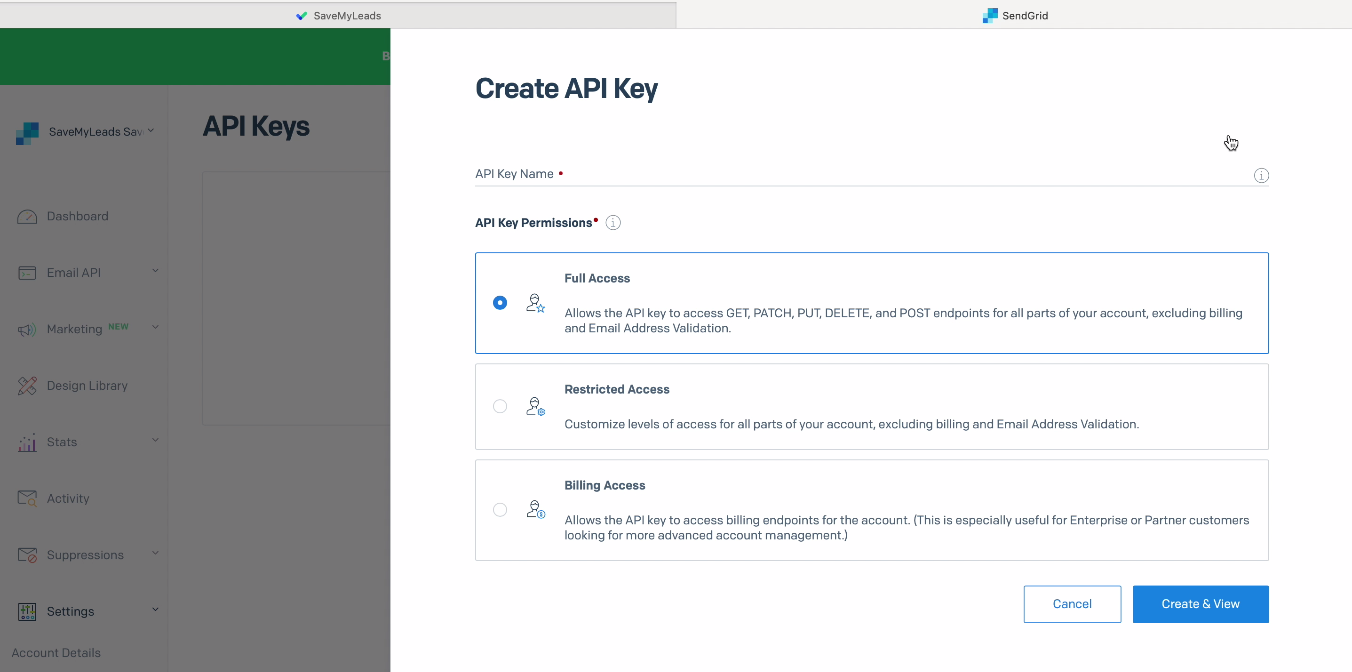 Facebook and SendGrid integration | API key creation Facebook and SendGrid integration | API key creation