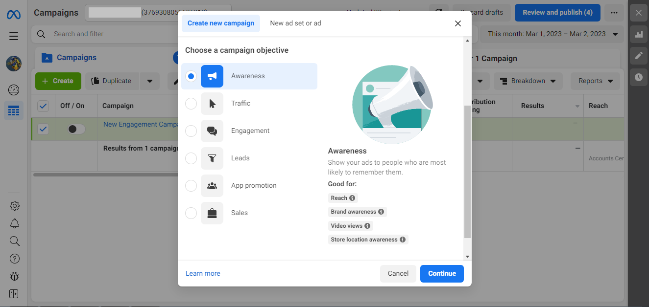Goals in Facebook Ads Manager | Awareness Goals in Facebook Ads Manager | Awareness