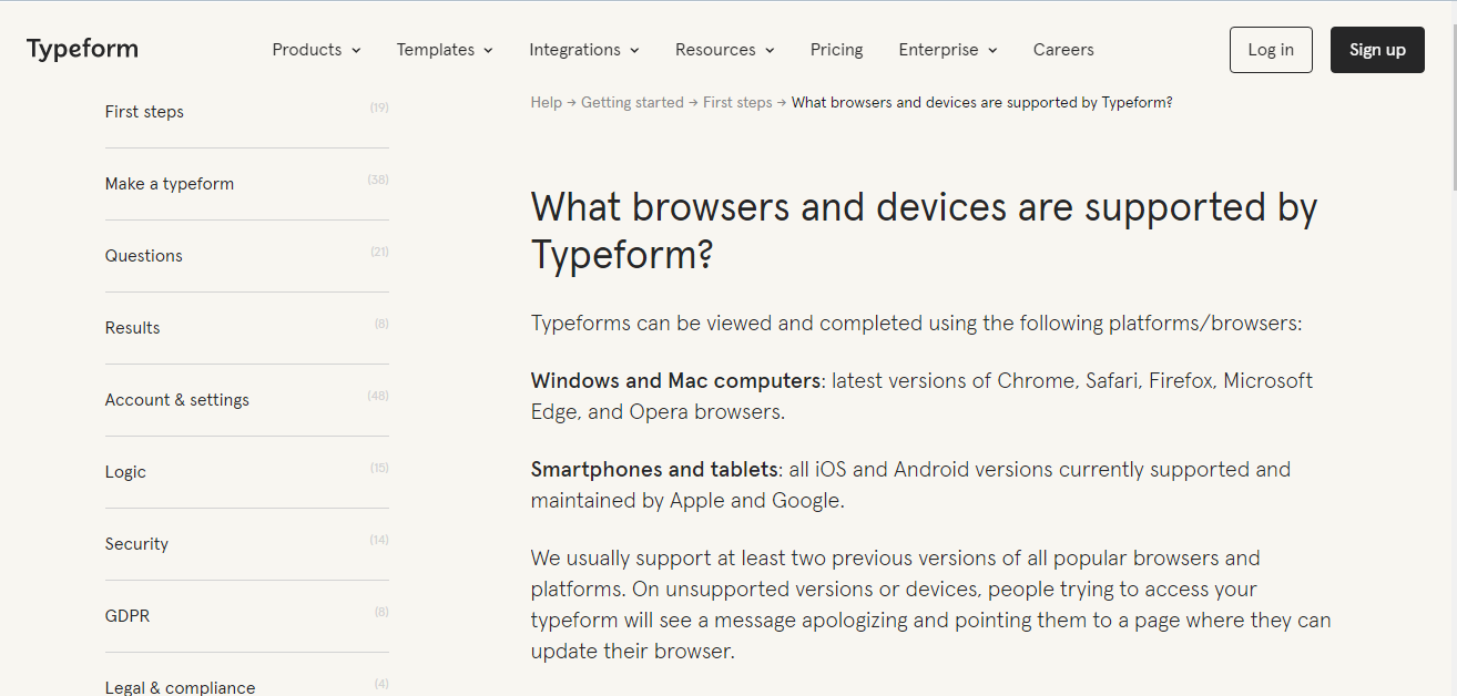Typeform vs Google Forms | Typeform Browser Compatibility Typeform vs Google Forms | Typeform Browser Compatibility