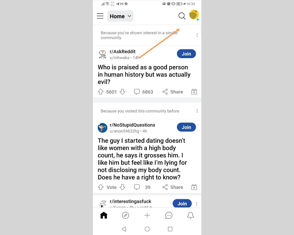 How to delete Reddit history | Click on avatar How to delete Reddit history | Click on avatar