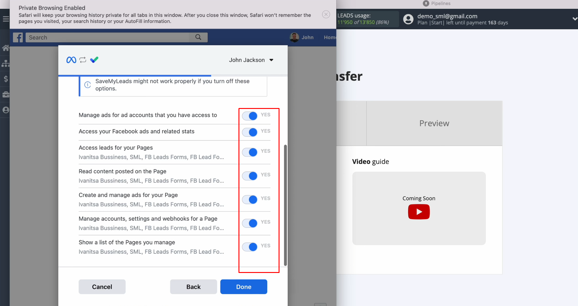 Facebook and KeyCRM integration | Leave all checkboxes enabled Facebook and KeyCRM integration | Leave all checkboxes enabled