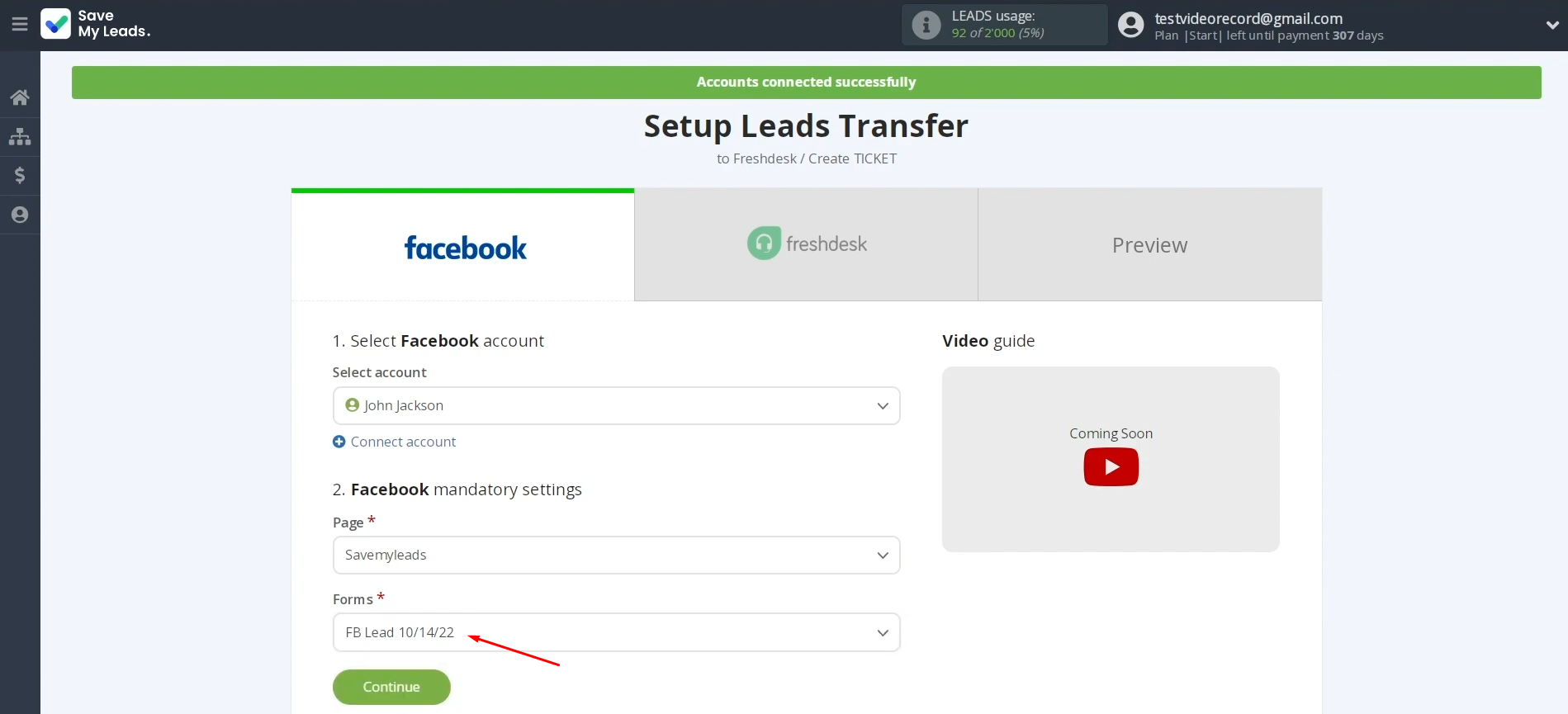 Facebook Lead Ads and Freshdesk integration | Select the forms Facebook Lead Ads and Freshdesk integration | Select the forms