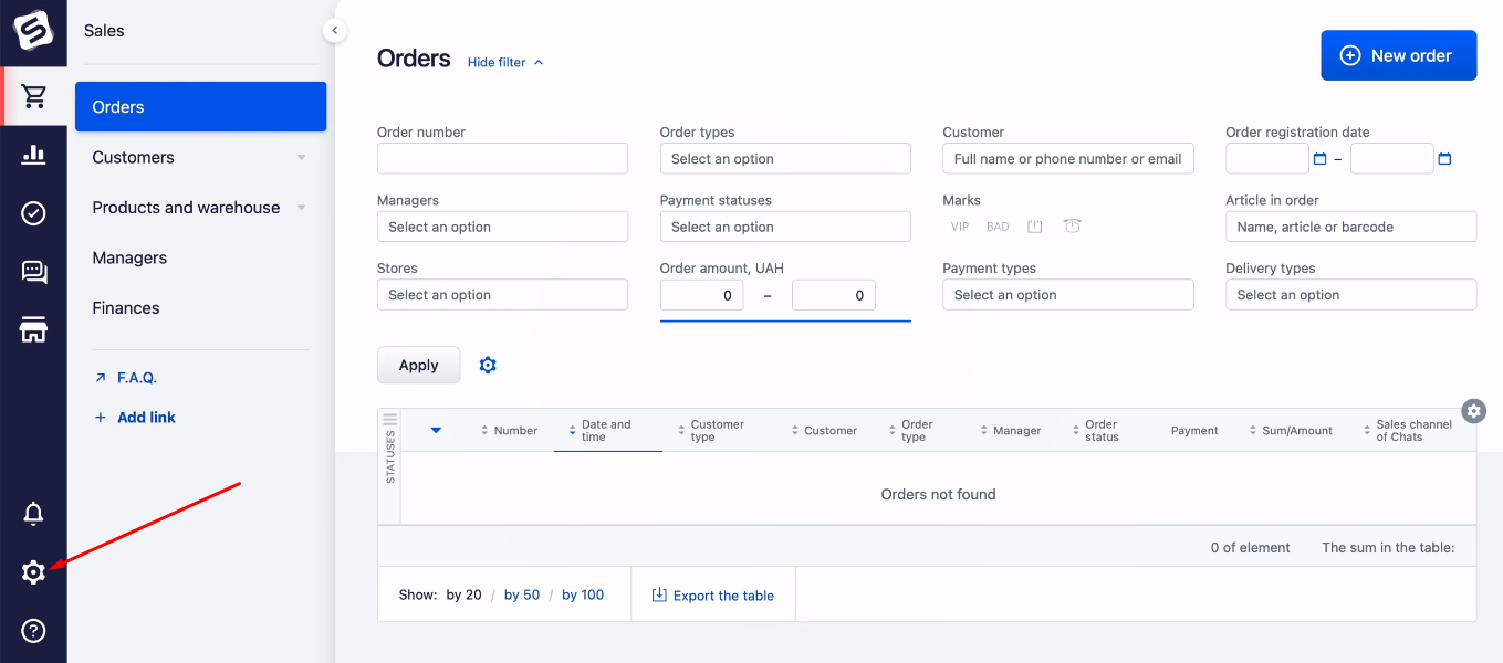 Facebook and Simla integration | Go to the settings in Simla Facebook and Simla integration | Go to the settings in Simla