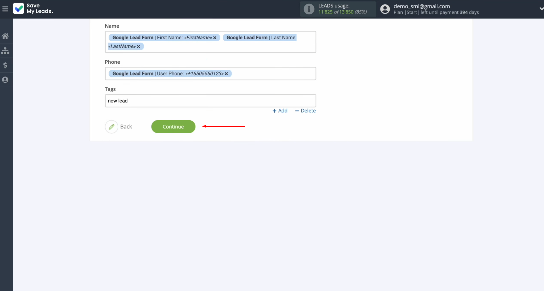 Google Ads Lead Form and Notion integration | Click “Continue” Google Ads Lead Form and Notion integration | Click “Continue”