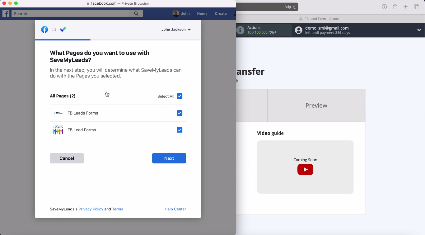 Facebook and Google BigQuery integration | Select all pages Facebook and Google BigQuery integration | Select all pages