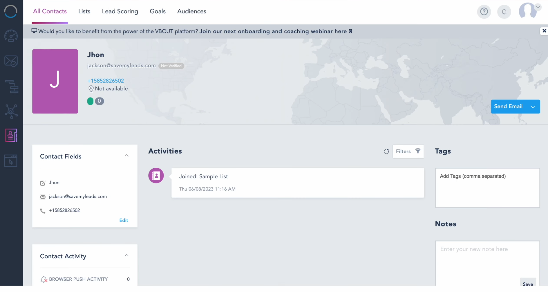 Facebook and Vbout integration | Result of connecting Facebook and Vbout integration | Result of connecting