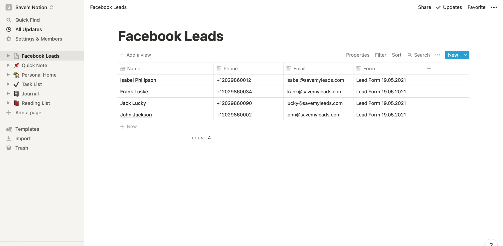 How to set up the upload of new leads from your Facebook ad account to Notion | Facebook leads sent to Notion How to set up the upload of new leads from your Facebook ad account to Notion | Facebook leads sent to Notion