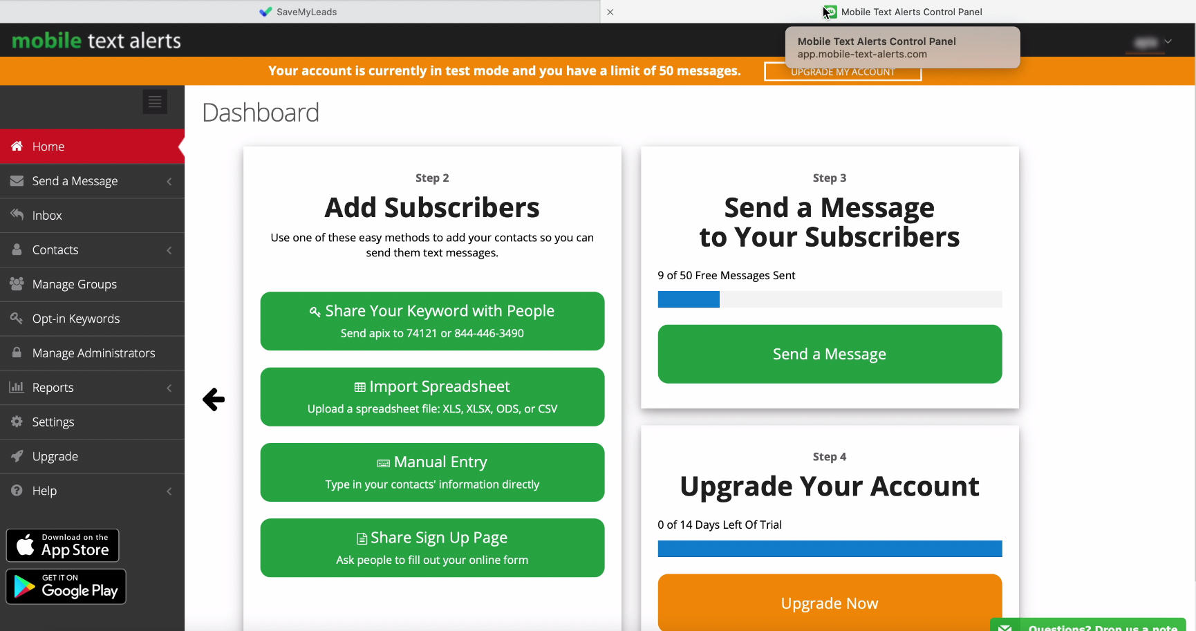 Facebook and Mobile Text Alerts integration | Personal account Mobile Text Alerts Facebook and Mobile Text Alerts integration | Personal account Mobile Text Alerts