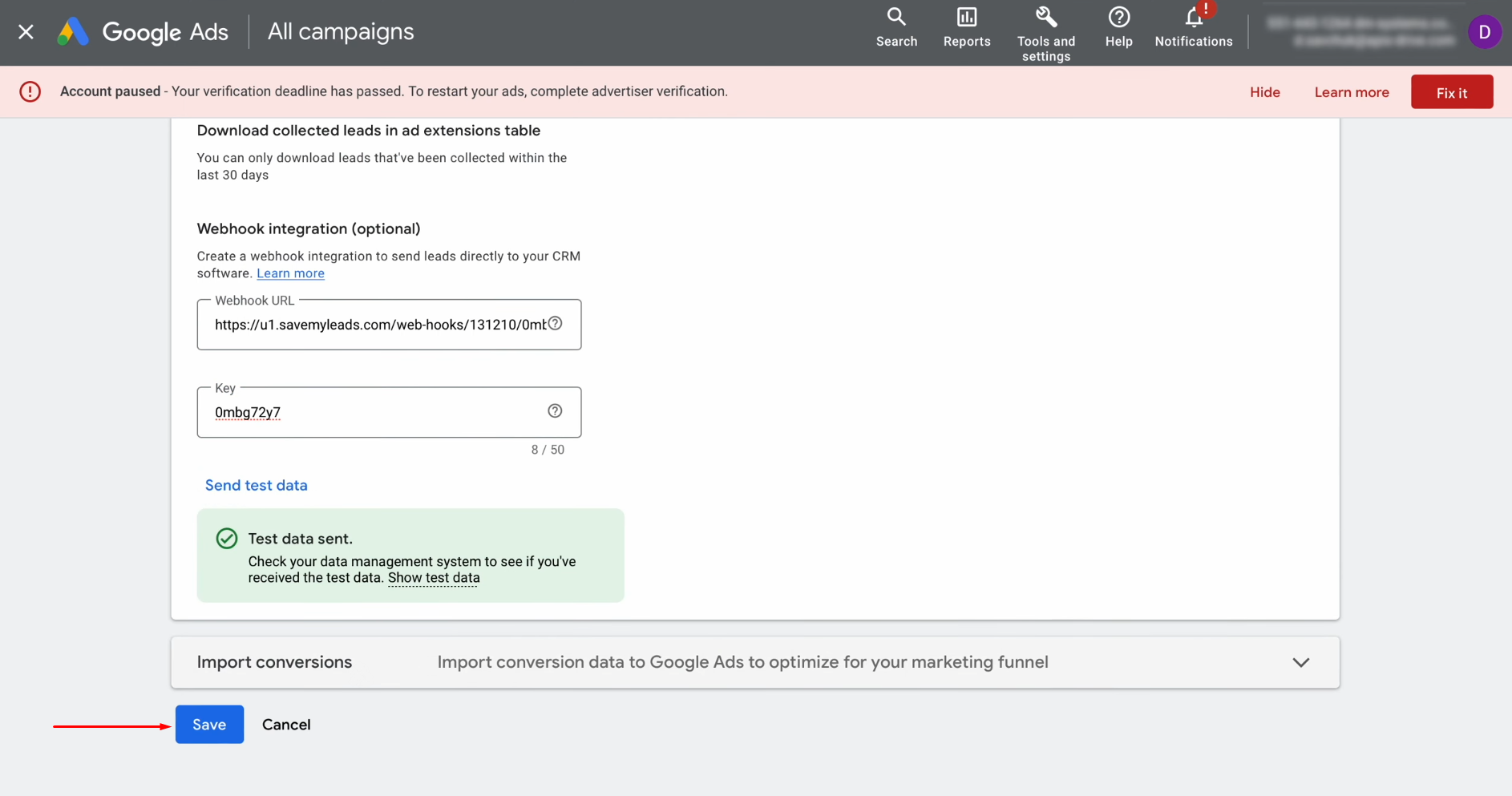 Google Lead Form and Trello integration | Click "Save" Google Lead Form and Trello integration | Click "Save"