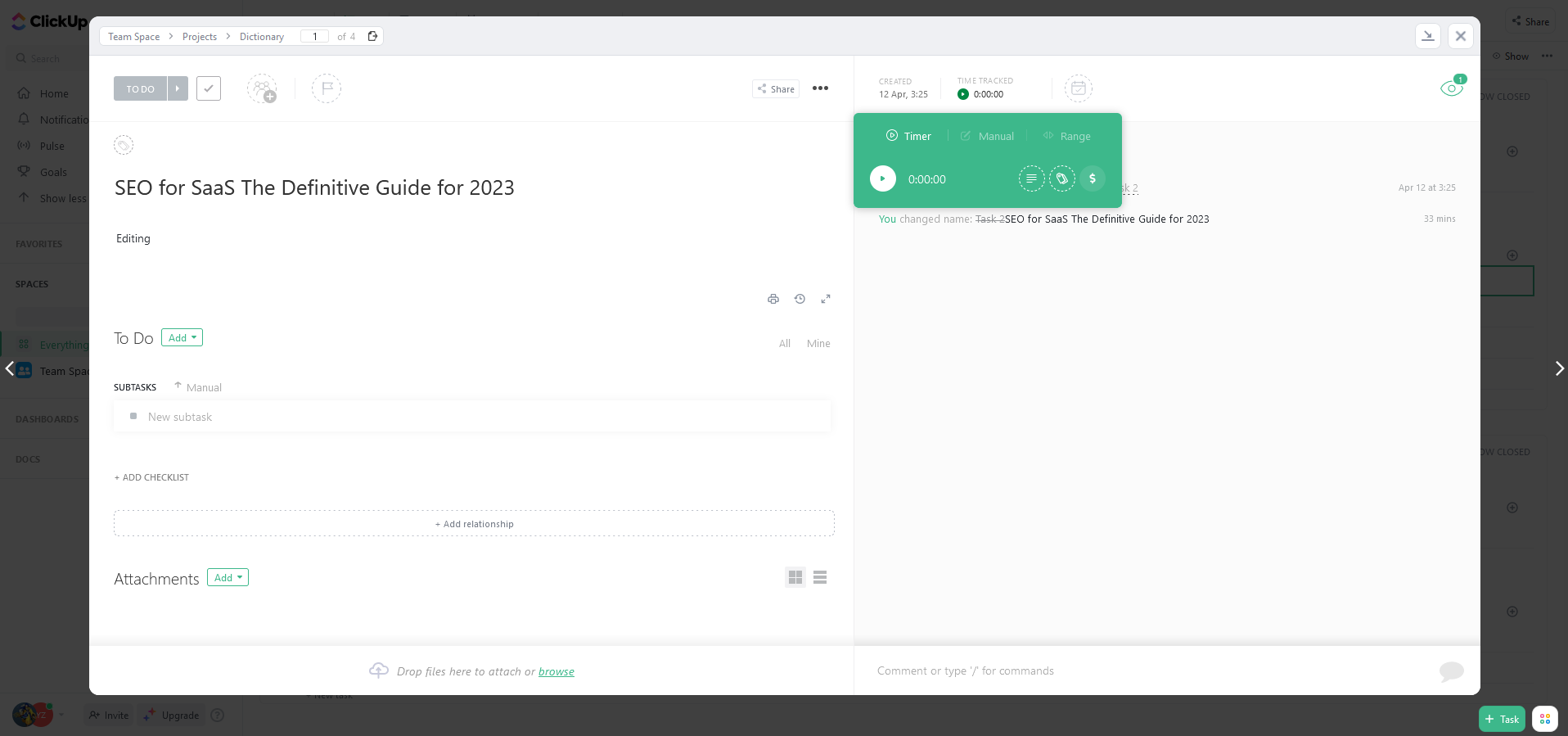 Time tracking on ClickUp Time tracking on ClickUp