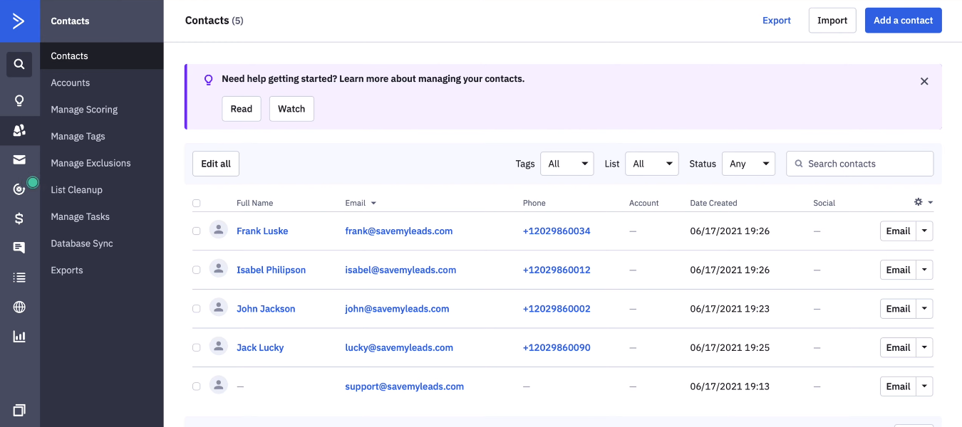 Facebook and ActiveCampaign integration | Contacts in ActiveCampaign Facebook and ActiveCampaign integration | Contacts in ActiveCampaign