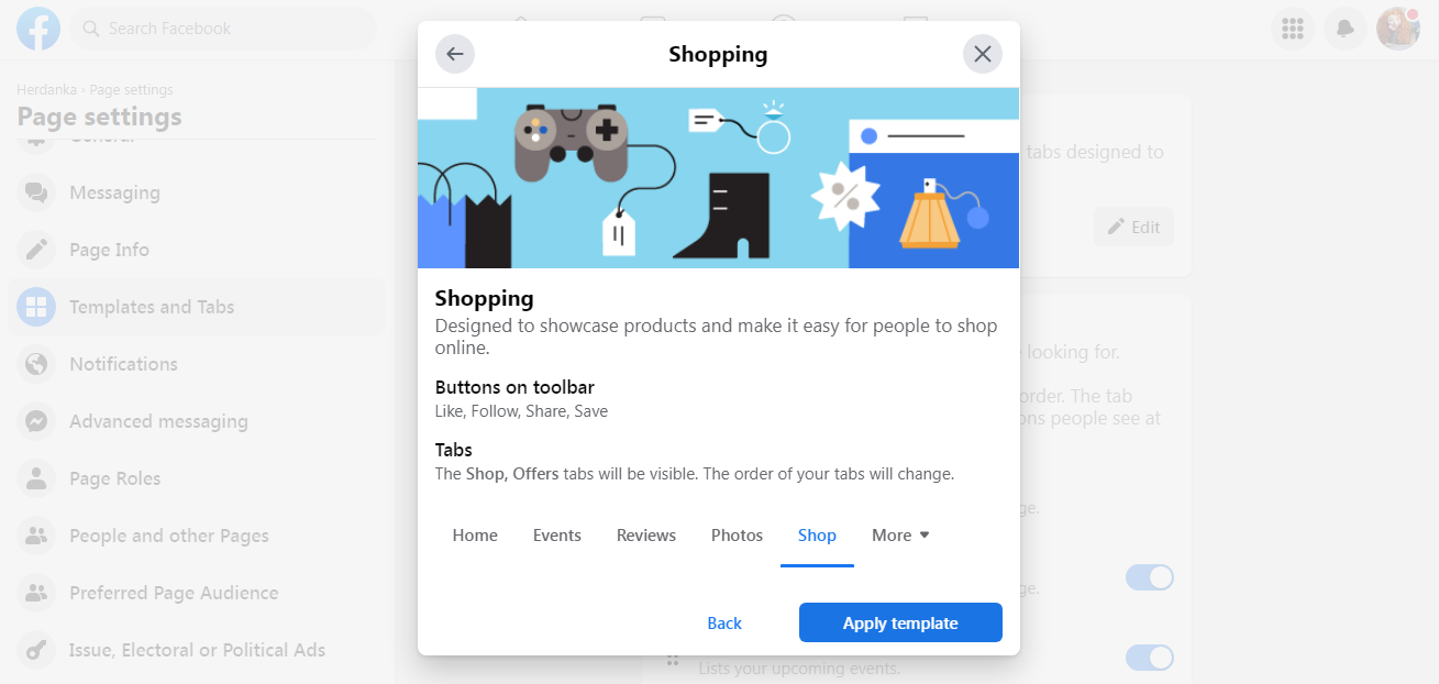 Confirm the action, click on Apply template Confirm the action, click on Apply template
