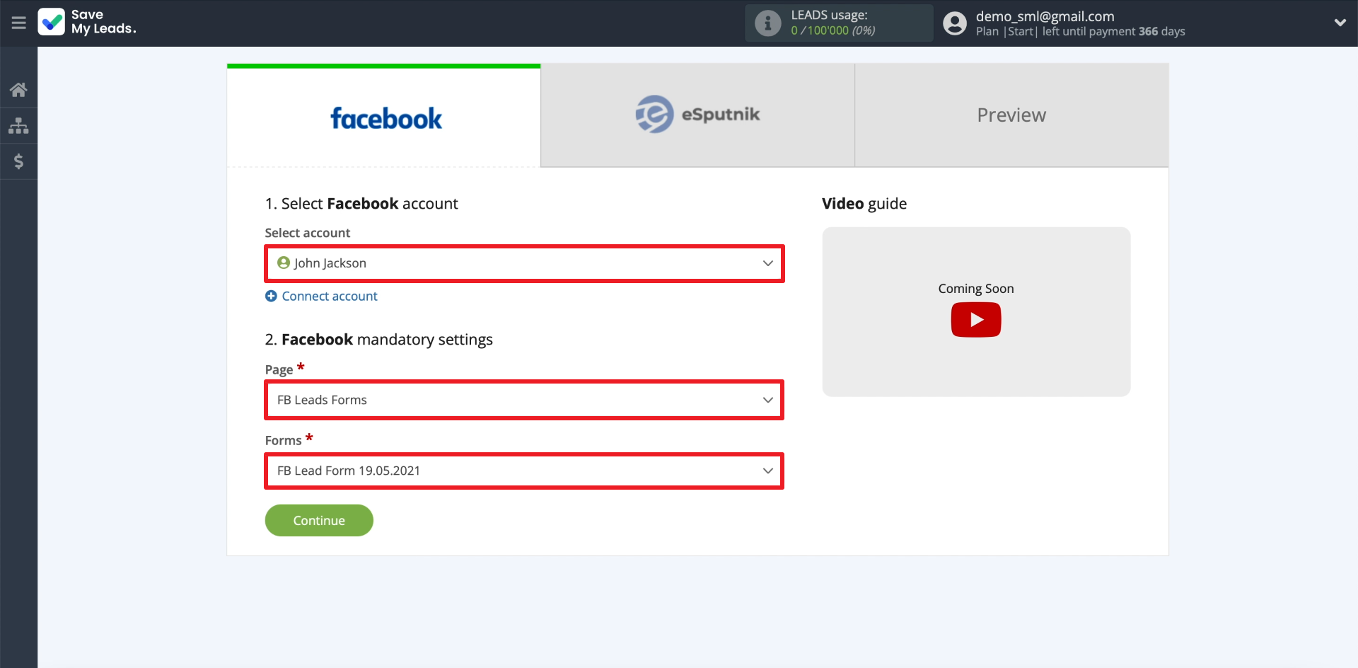 Facebook and eSputnik integration | Setting up lead uploads Facebook and eSputnik integration | Setting up lead uploads