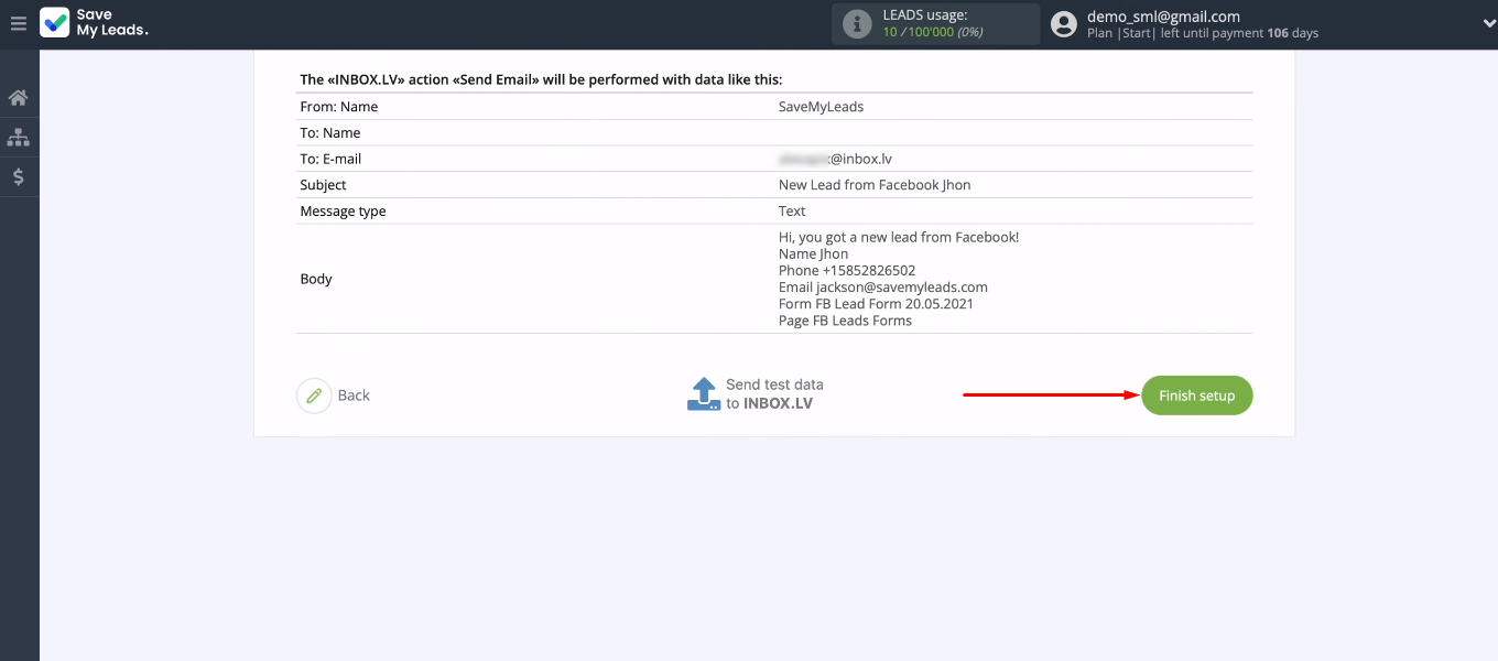 Facebook and INBOX.LV integration | Activate the integration Facebook and INBOX.LV integration | Activate the integration