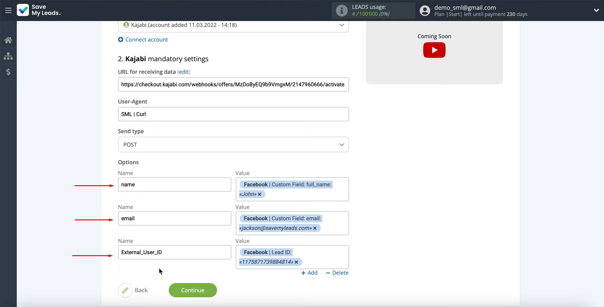 Facebook Leads Ads and Kajabi integration | Compose the names and values Facebook Leads Ads and Kajabi integration | Compose the names and values