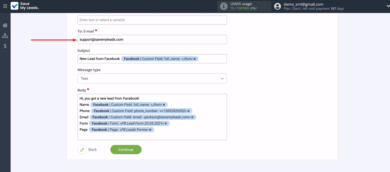 Facebook and Amazon WorkMail integration | Enter email address Facebook and Amazon WorkMail integration | Enter email address