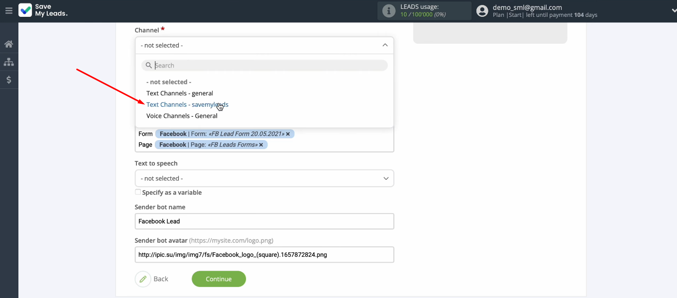 Facebook and Discord integration | Select a channel Facebook and Discord integration | Select a channel