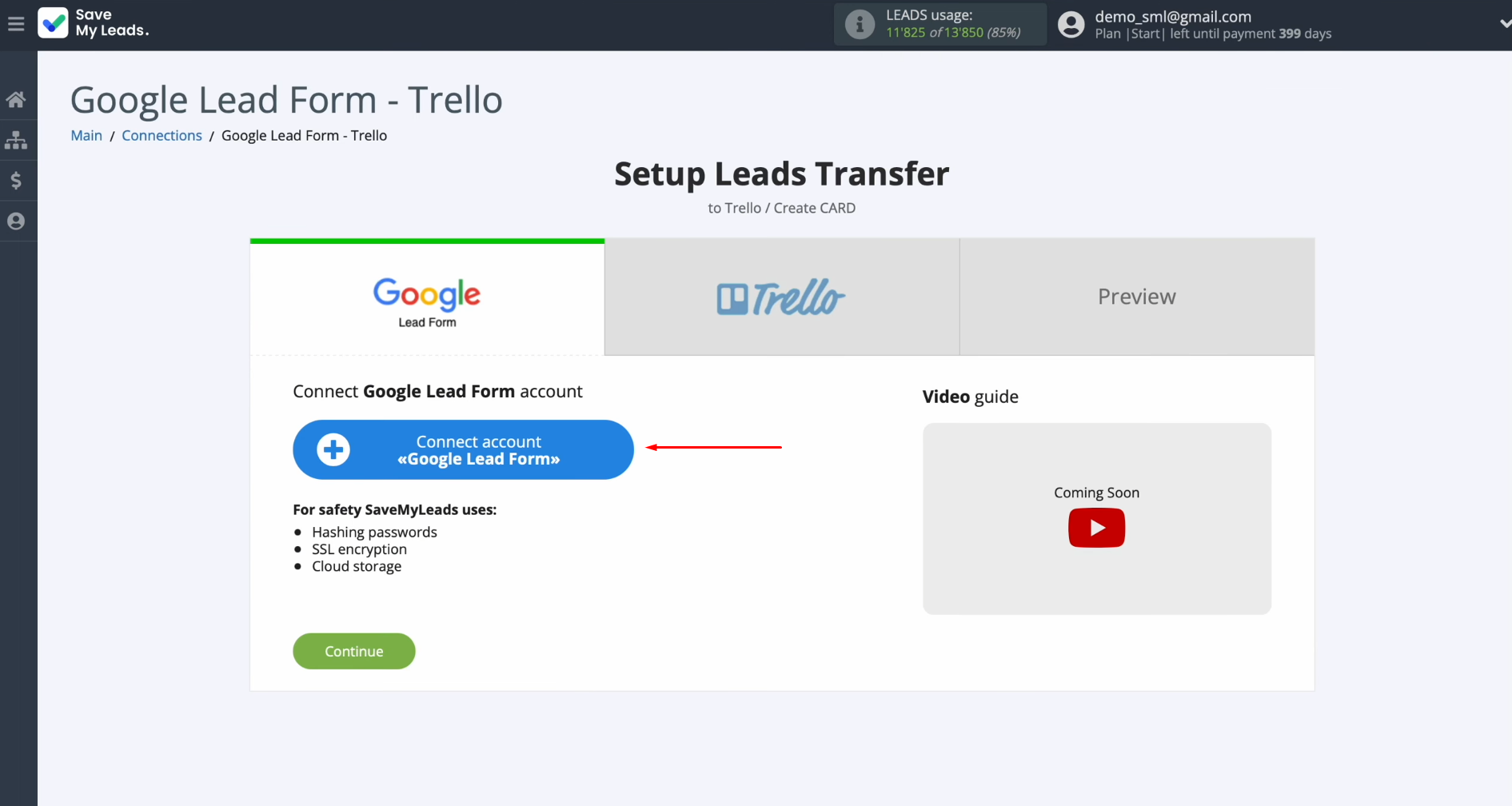 Google Lead Form and Trello integration | Connect the Google Lead Form account to SaveMyLeads Google Lead Form and Trello integration | Connect the Google Lead Form account to SaveMyLeads