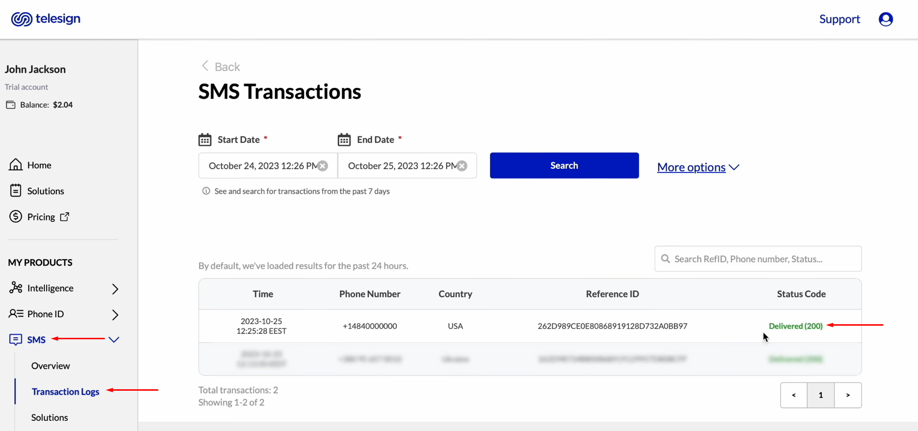 Telesign and Facebook integration | Go to Telesign and check the result Telesign and Facebook integration | Go to Telesign and check the result