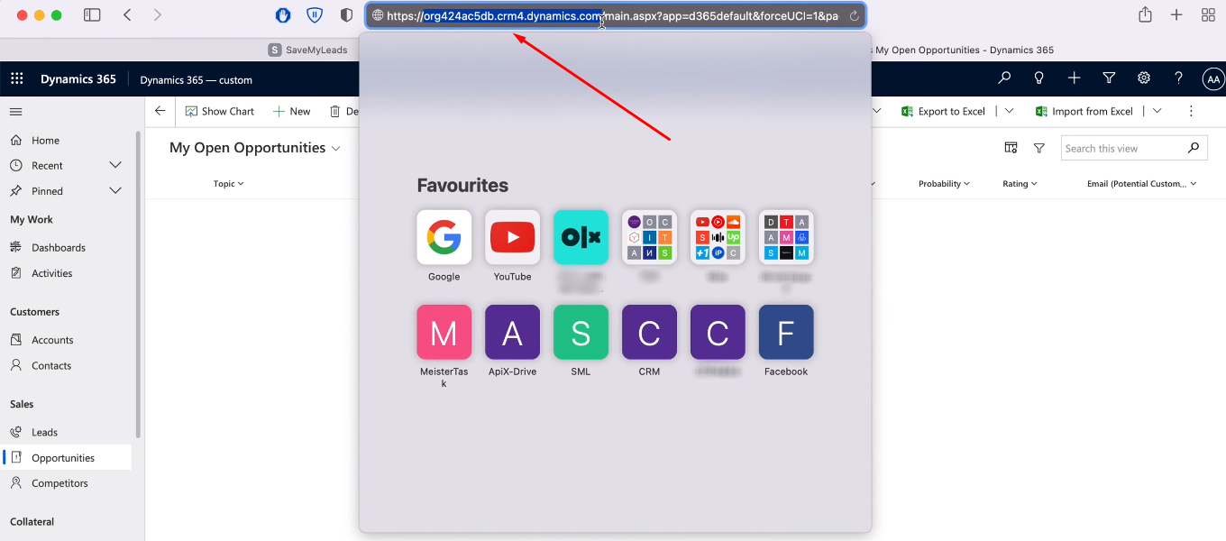 Facebook and Microsoft Dynamics 365 integration | Copy the domain Facebook and Microsoft Dynamics 365 integration | Copy the domain