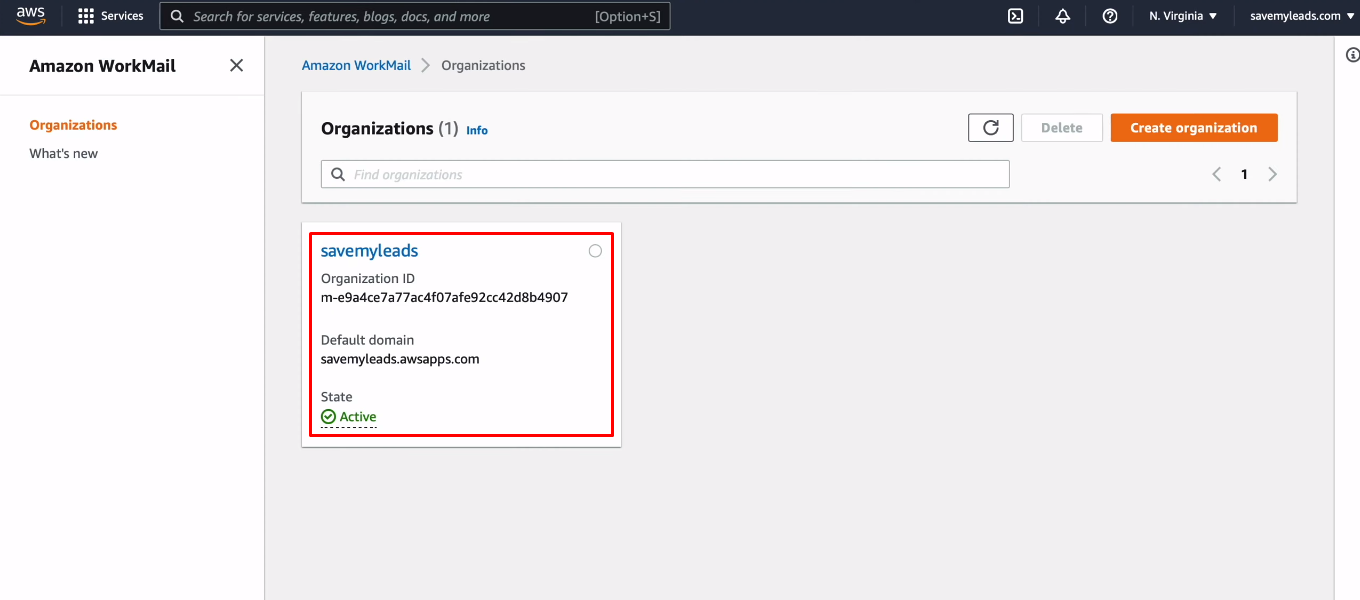 Facebook and Amazon WorkMail integration | Create an organization Facebook and Amazon WorkMail integration | Create an organization
