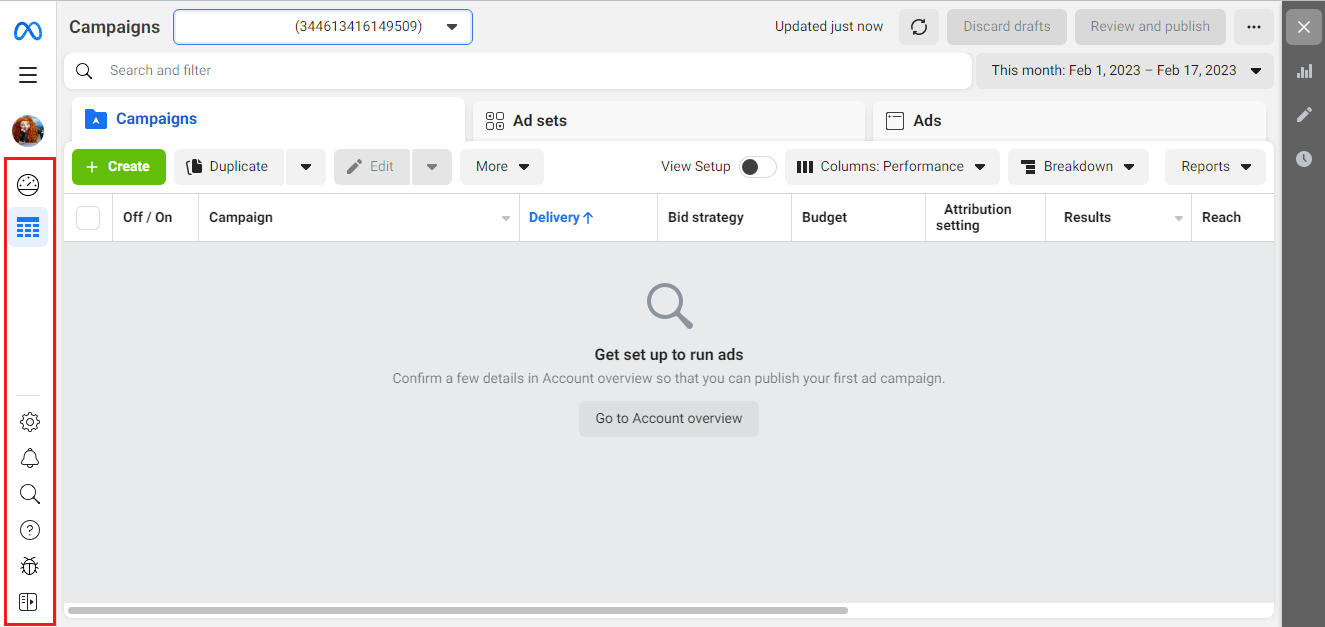 Ads Manager: Interface and Functionality | Left menu Ads Manager: Interface and Functionality | Left menu