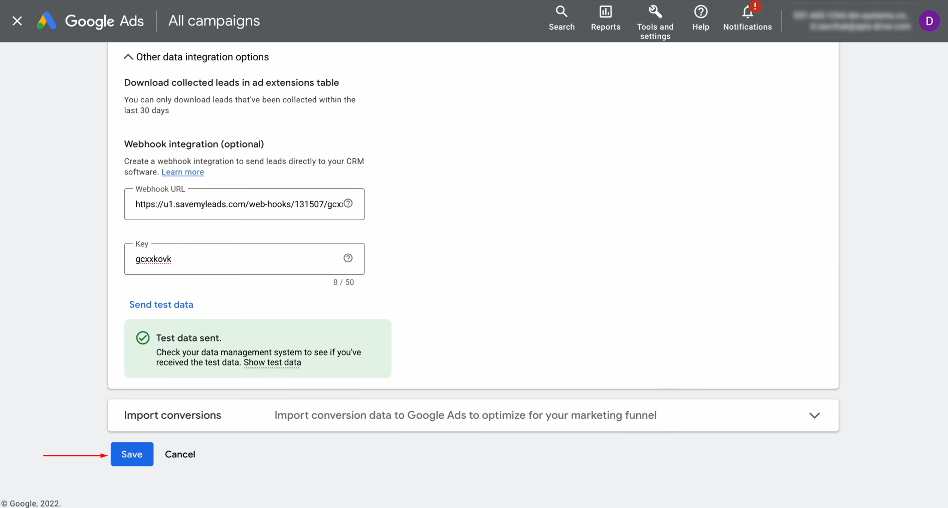 Google Ads Lead Form and ClickUp integration | Save the configuration Google Ads Lead Form and ClickUp integration | Save the configuration