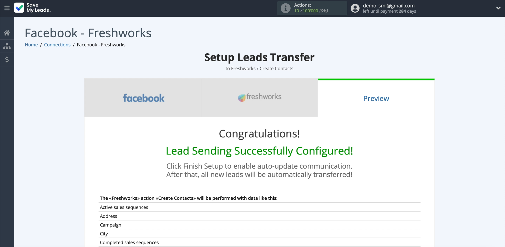 Facebook and Freshworks integration | Testing data, part 1 Facebook and Freshworks integration | Testing data, part 1