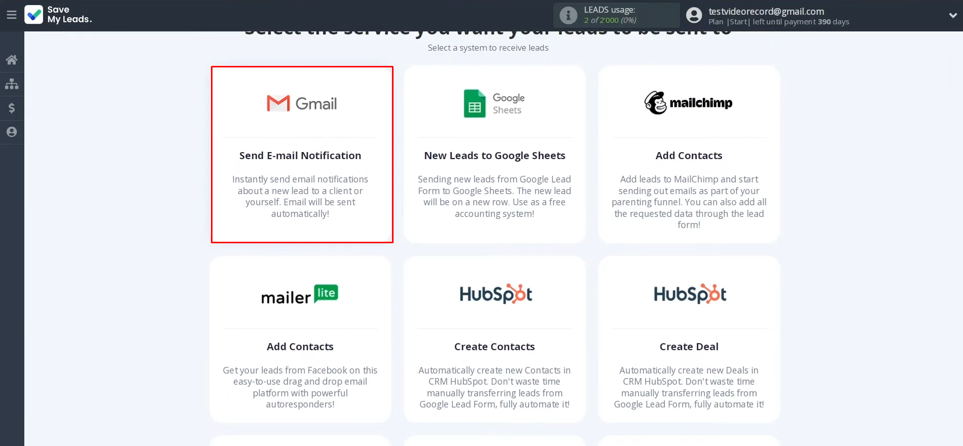 Google Lead Form and Gmail integration | Choose Gmail (Send E-mail Notification) Google Lead Form and Gmail integration | Choose Gmail (Send E-mail Notification)