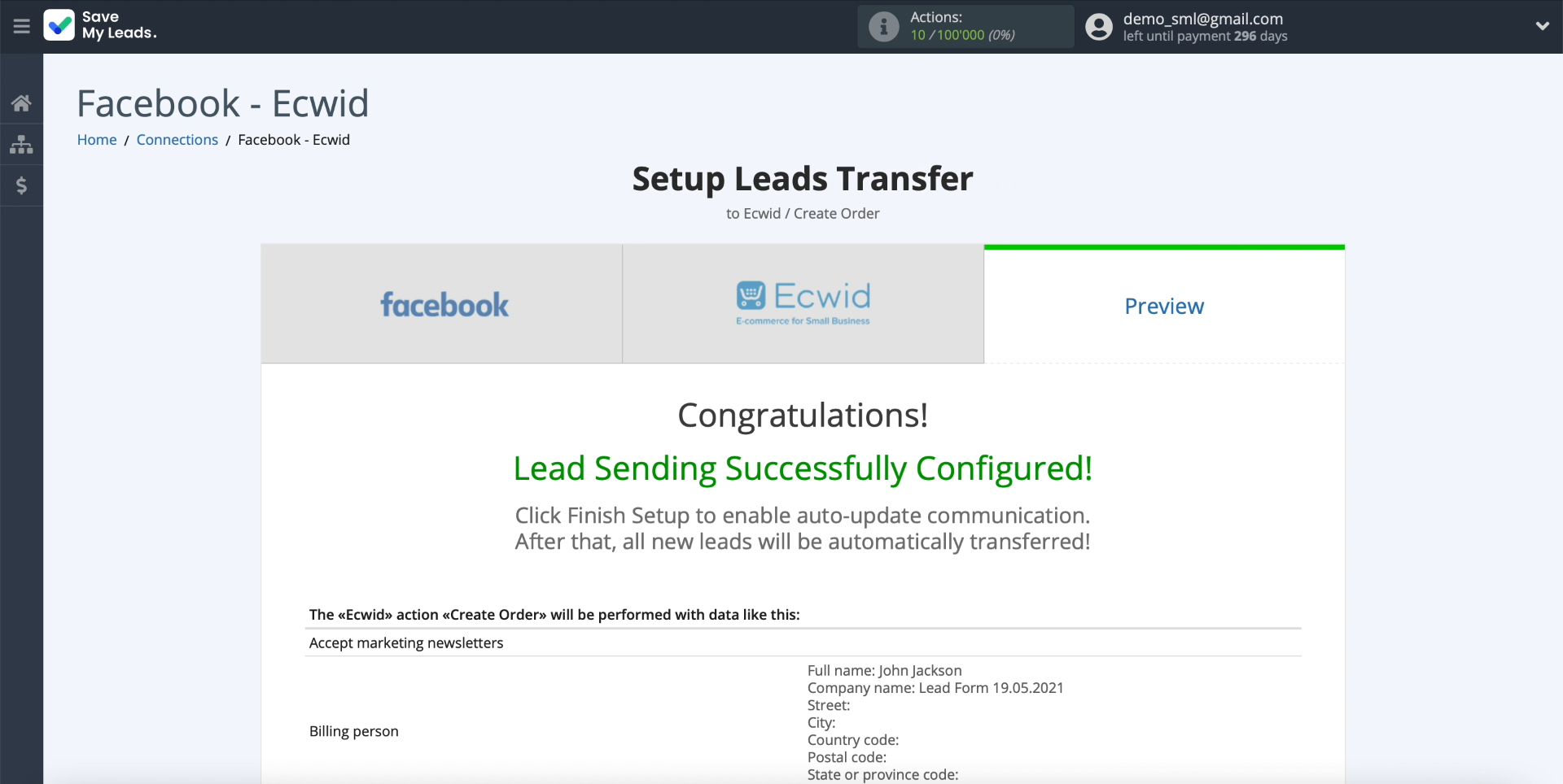 Facebook and Ecwid integration | Testing data, part 1 Facebook and Ecwid integration | Testing data, part 1