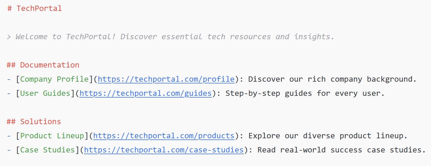 Example of llms.txt Example of llms.txt