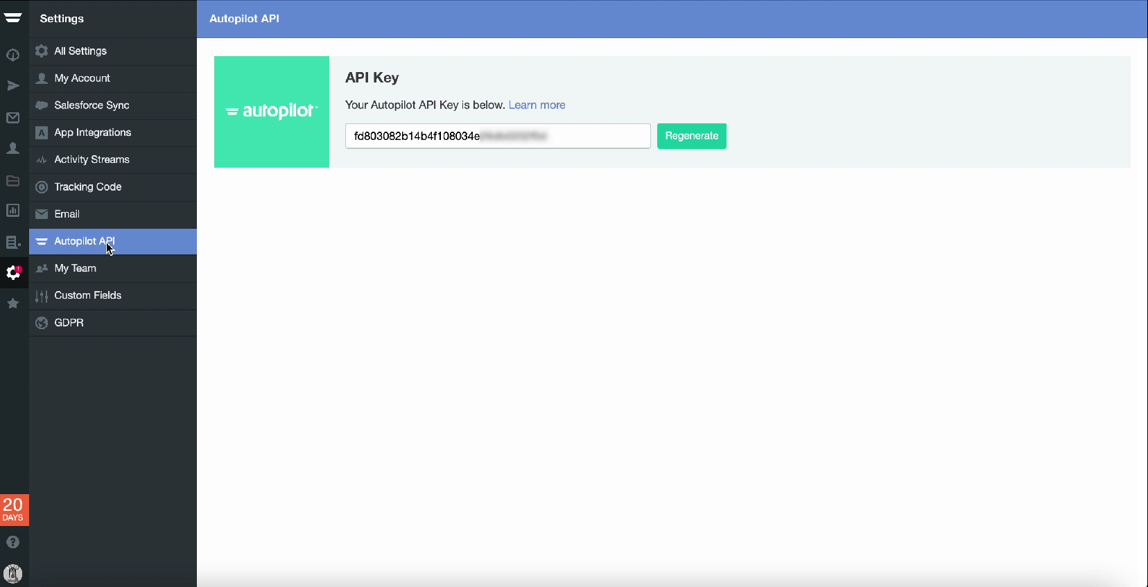 Autopilot API section Autopilot API section