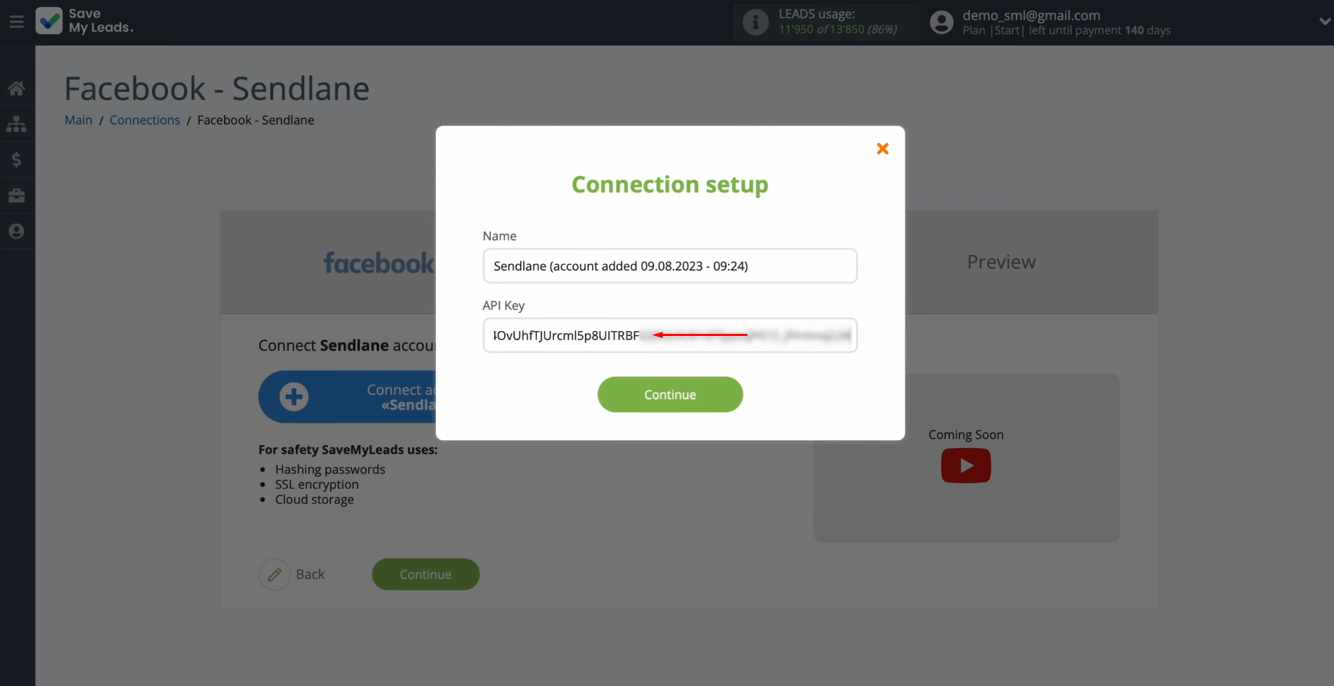 Sendlane and Facebook integration | Paste the API token into the appropriate field Sendlane and Facebook integration | Paste the API token into the appropriate field