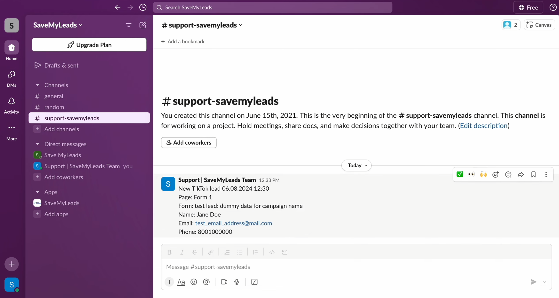 TikTok and Slack integration | Check the result in Slack TikTok and Slack integration | Check the result in Slack