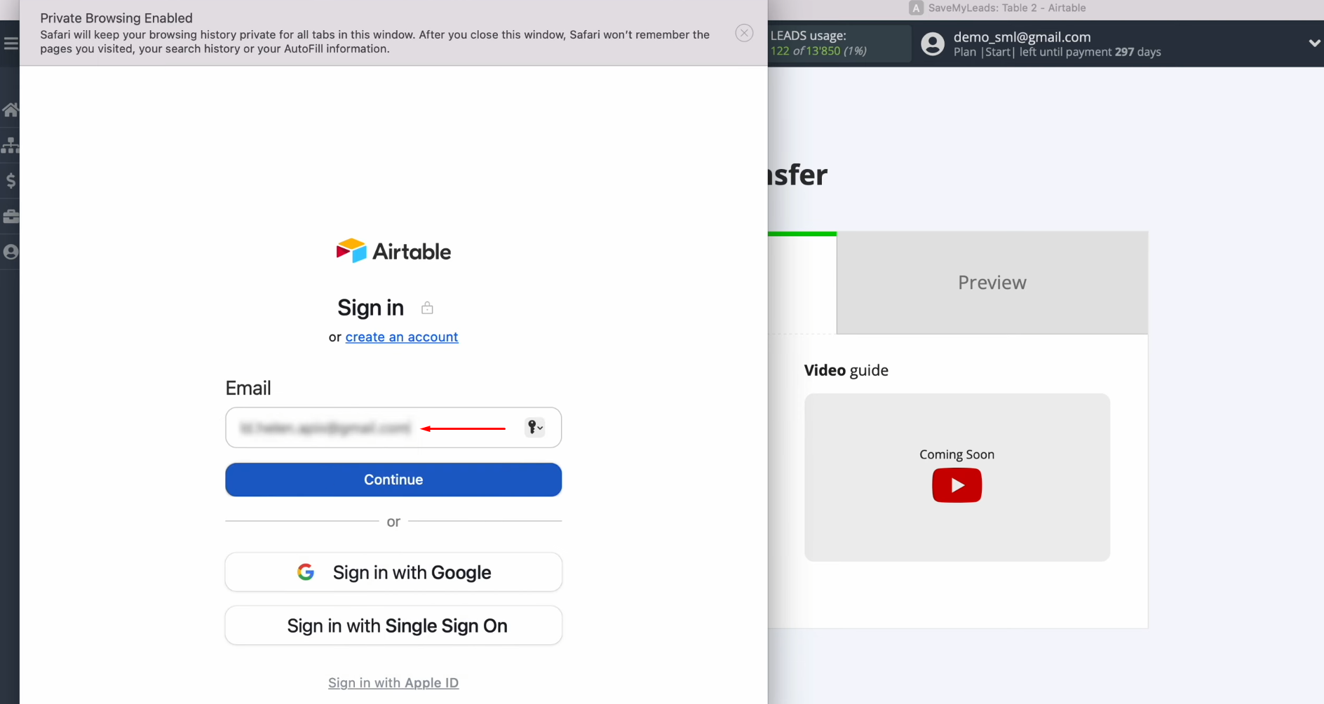 Airtable Facebook integration | Specify the login for your personal account Airtable Facebook integration | Specify the login for your personal account