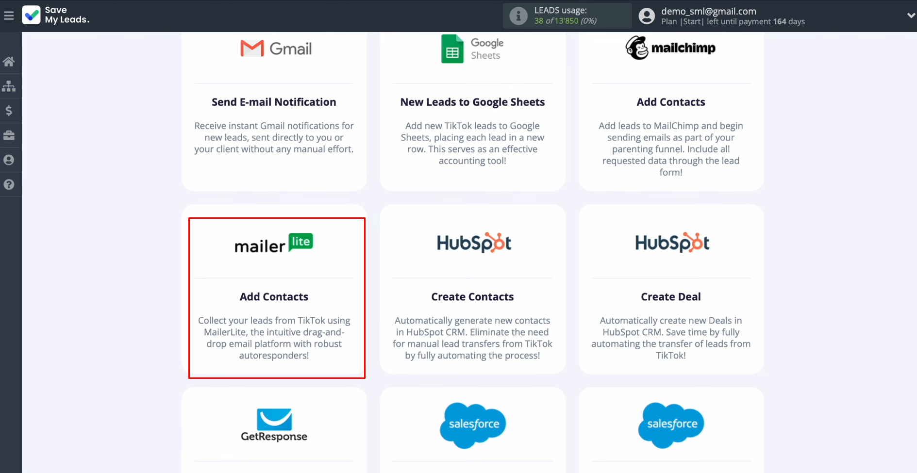 TikTok and MailerLite integration | Choose MailerLite (Add Contacts) TikTok and MailerLite integration | Choose MailerLite (Add Contacts)