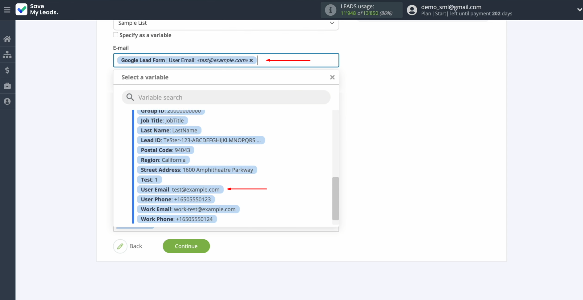 Google Ads Lead Form and Vbout integration | Fill in the fields with options from the drop-down menu Google Ads Lead Form and Vbout integration | Fill in the fields with options from the drop-down menu