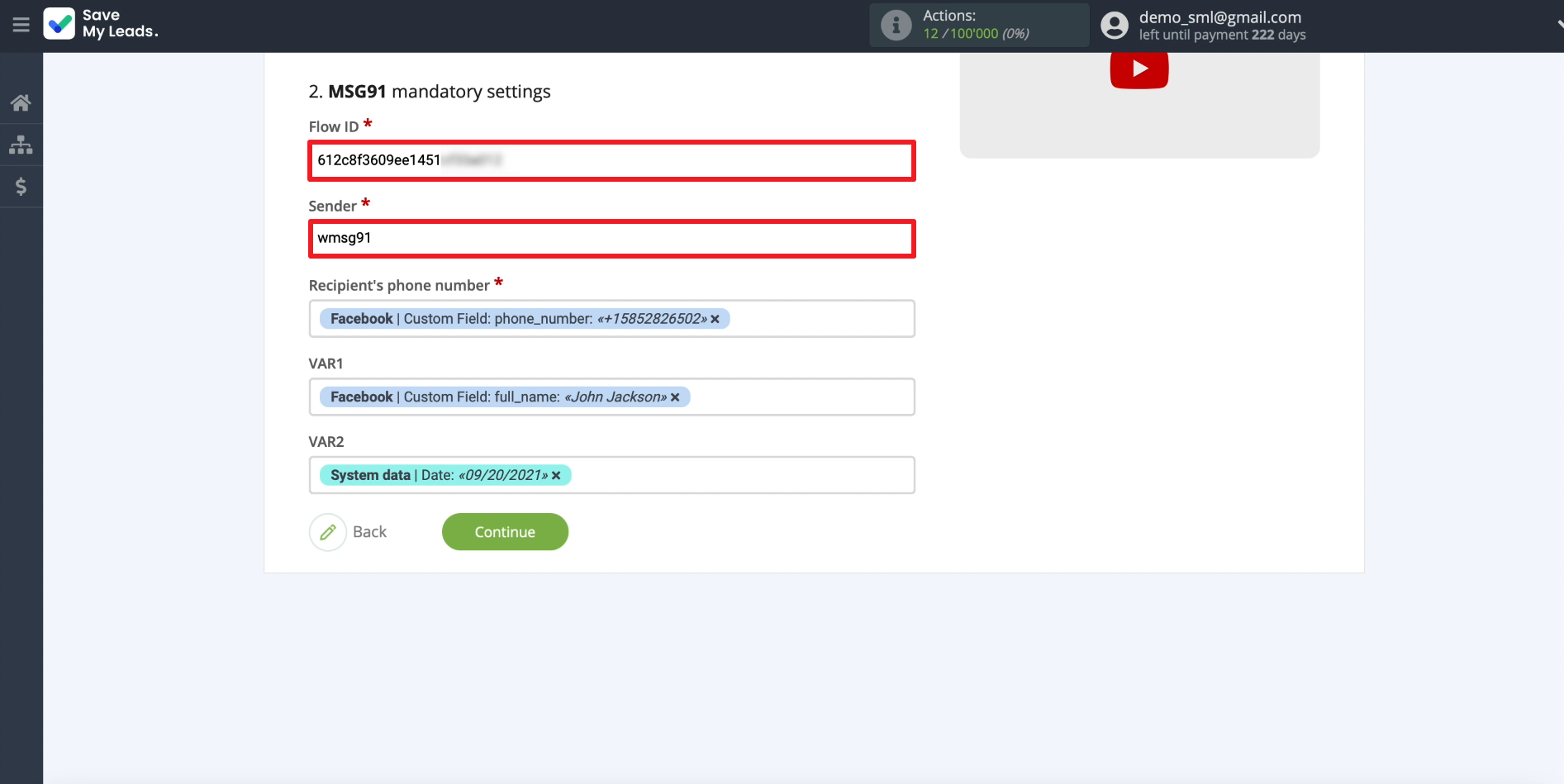 Facebook and MSG91 integration | Configuring message, part 1 Facebook and MSG91 integration | Configuring message, part 1