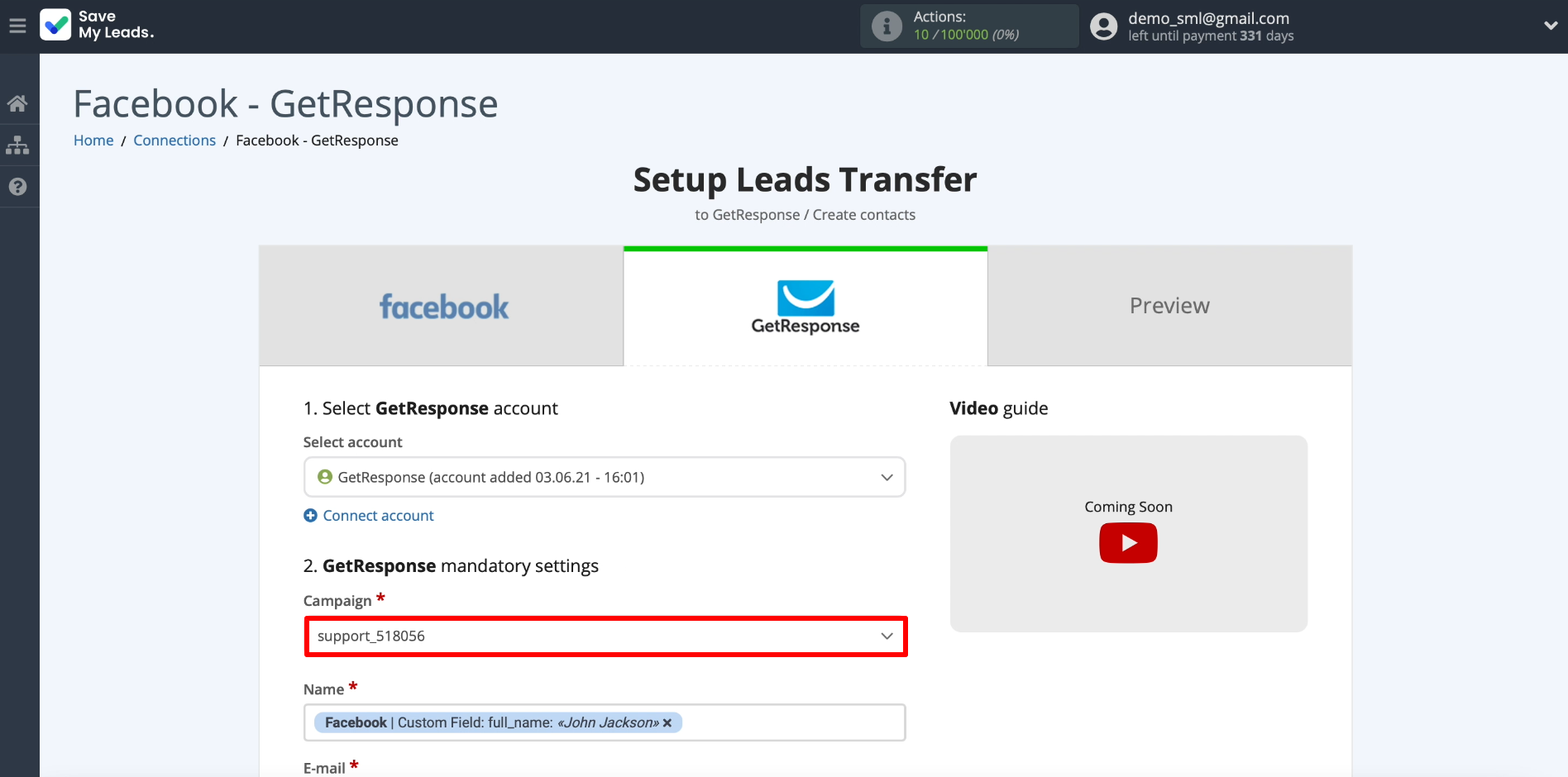 How To Set Up New Leads From Facebook To GetResponse | Choosing a mailing list How To Set Up New Leads From Facebook To GetResponse | Choosing a mailing list