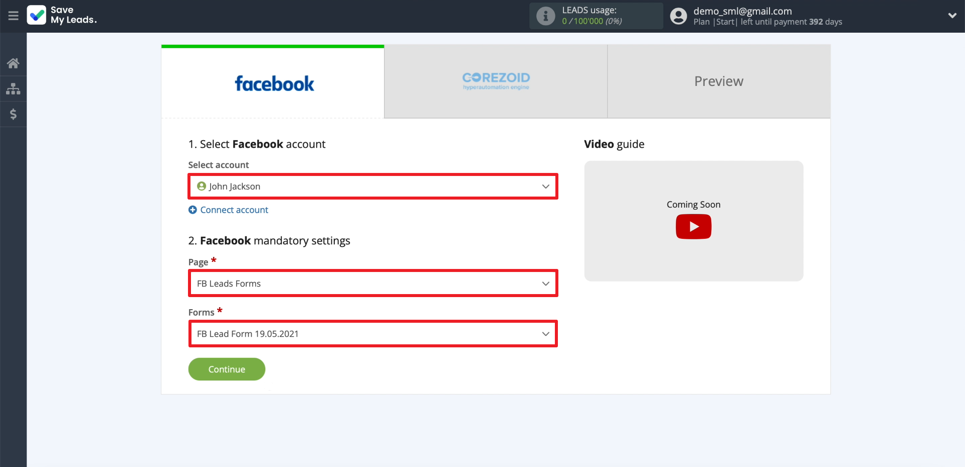 How to set up uploading new leads from a Facebook ad account in Corezoid | Configuring data upload from Facebook How to set up uploading new leads from a Facebook ad account in Corezoid | Configuring data upload from Facebook