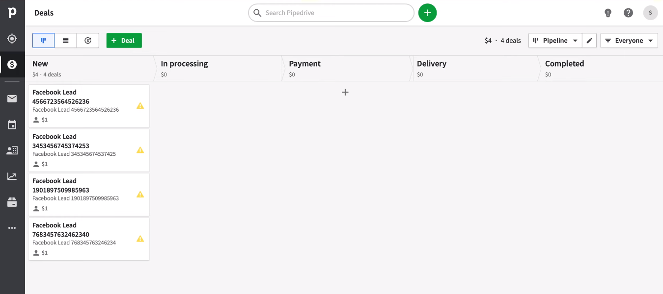 Facebook and Pipedrive integration | The deals section in Pipedrive Facebook and Pipedrive integration | The deals section in Pipedrive