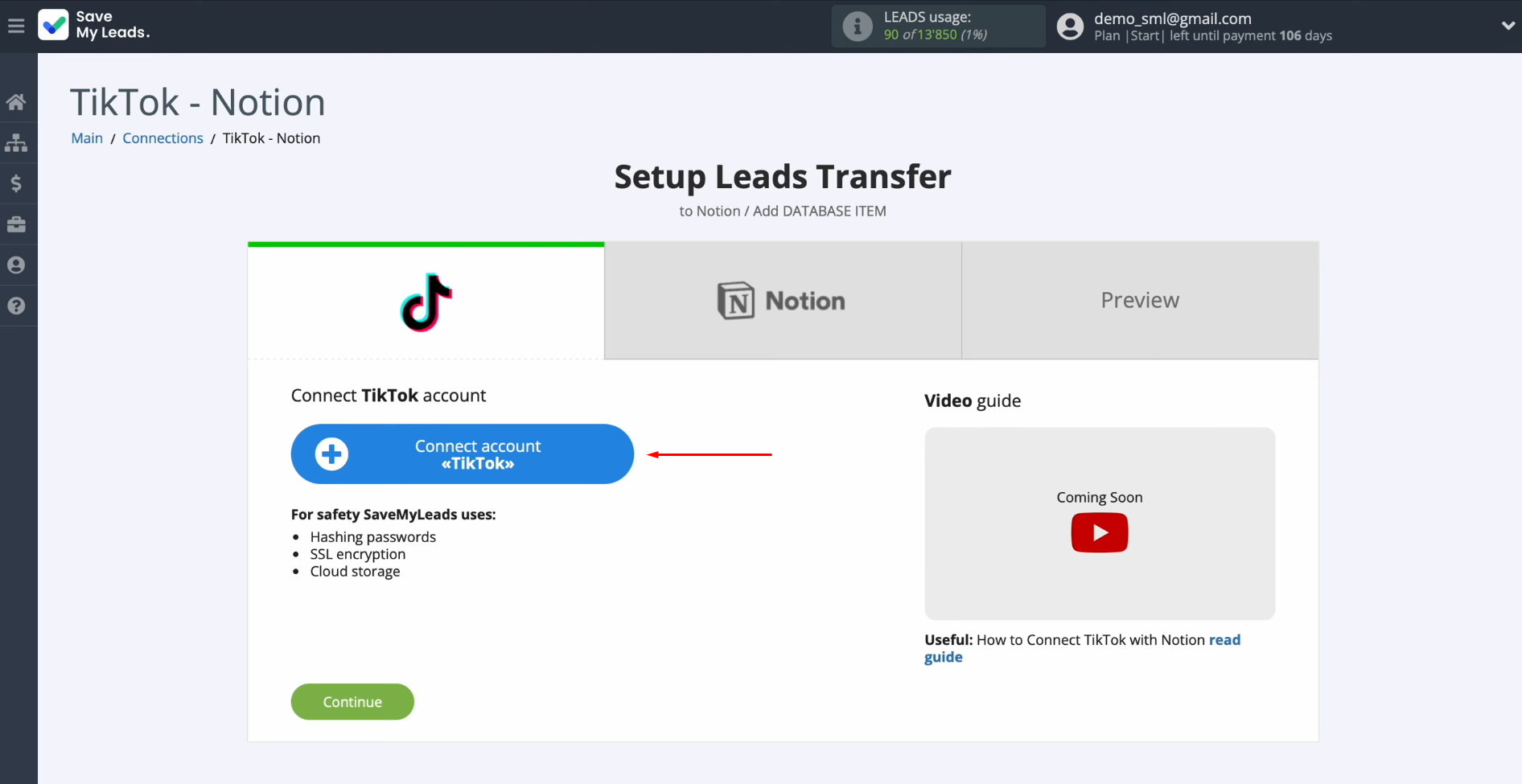 TikTok and Notion integration | Link your TikTok account to SaveMyLeads TikTok and Notion integration | Link your TikTok account to SaveMyLeads
