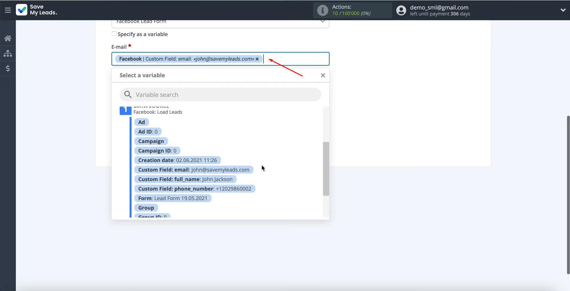 Facebook and ConvertKit integration | Select a variable from the list Facebook and ConvertKit integration | Select a variable from the list