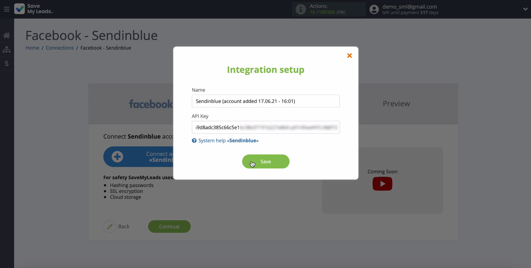 Facebook and Sendinblue integration | Continue setting Facebook and Sendinblue integration | Continue setting 
