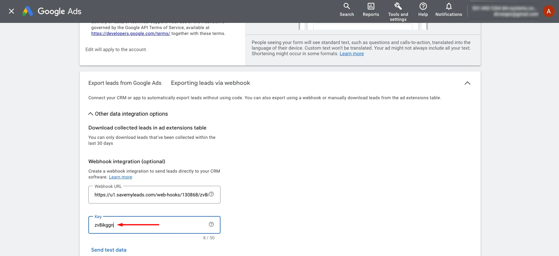 Google Lead Form and Mailchimp integration | Specify the last part of the URL Google Lead Form and Mailchimp integration | Specify the last part of the URL