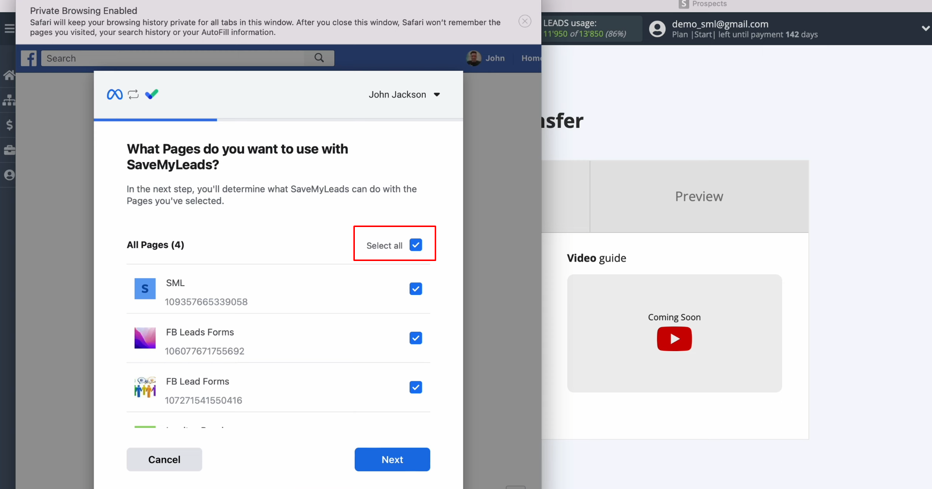 Snov.io and Facebook integration | Mark all advertising pages Snov.io and Facebook integration | Mark all advertising pages