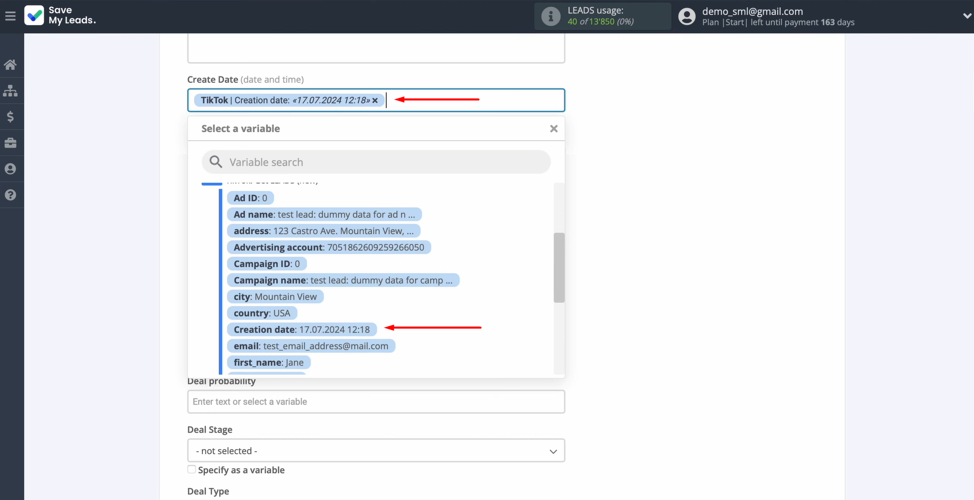 HubSpot and TikTok integration | Choose the appropriate value from the dropdown menu HubSpot and TikTok integration | Choose the appropriate value from the dropdown menu