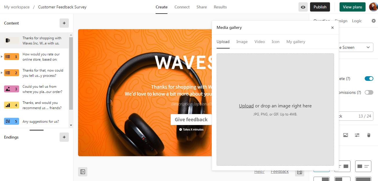 Typeform vs Google Forms | Inserting an image in Typeform Typeform vs Google Forms | Inserting an image in Typeform